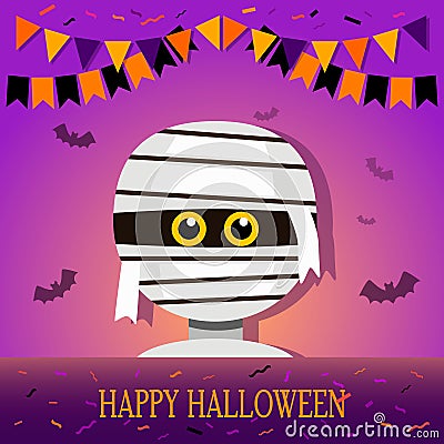 Greeting banner or invitation from a happy Halloween. Vector Illustration