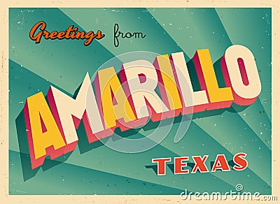 Greetings from Amarillo, Texas, USA - Wish you were here! Stock Photo