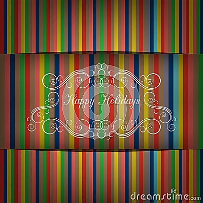 Greeting Card in bright color tones and shadows, vector image. Vector Illustration