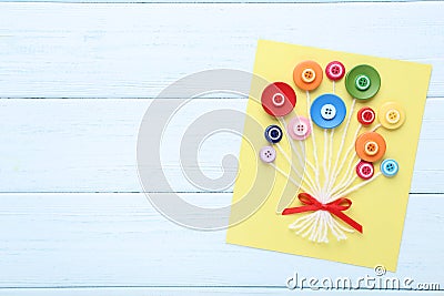 Greeting card with buttons Stock Photo