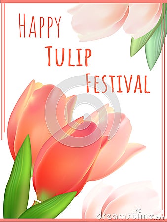 Greeting card Canadian tulip festival Vector Illustration