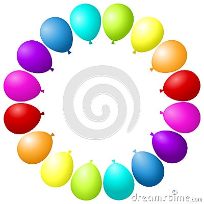 Balloons Frame Party Colorful Rainbow Stock Photo