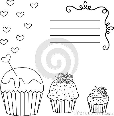 Greeting card cupcakes Cartoon Illustration