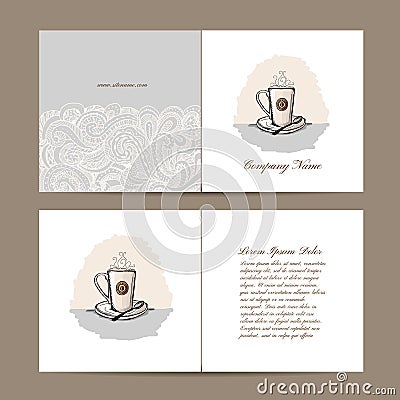 Greeting card design with coffee cup Vector Illustration