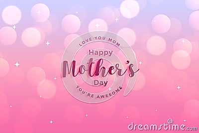 Greeting card design of happy mother`s day Vector Illustration