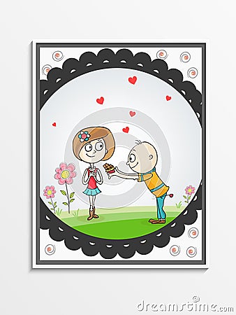 Greeting card design for Happy Valentines Day celebration. Stock Photo