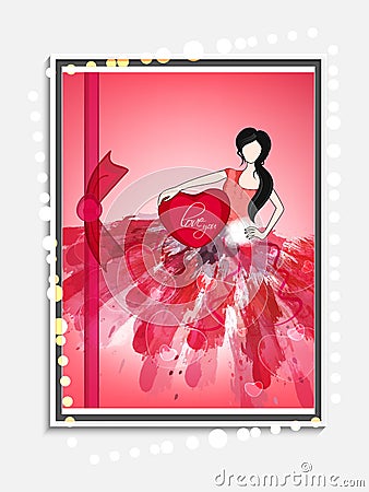 Greeting card design for Happy Valentines Day celebration. Stock Photo