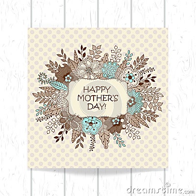 Greeting card design for Mother`s Day Vector Illustration