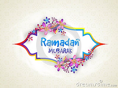 Greeting card design for Ramadan Mubarak. Stock Photo