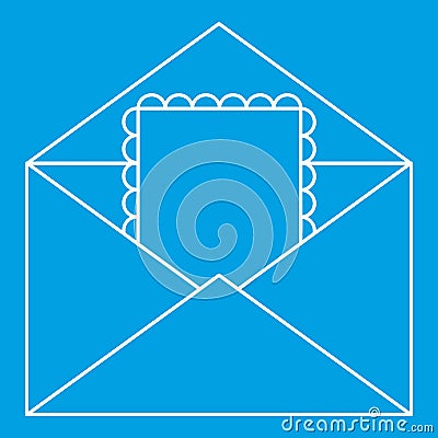 Greeting card in envelope icon, outline style Vector Illustration