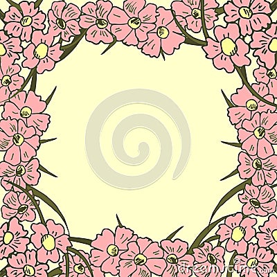 Greeting card. Floral background. Poster. Frame. Vector Illustration