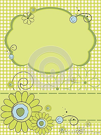 Greeting card with flowers Vector Illustration