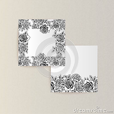 Greeting card with flowers Vector Illustration