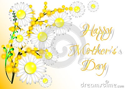 Greeting card with flowers on Mother's day Vector Illustration