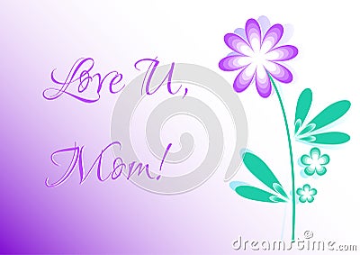 Greeting card with flowers on Mother's day Vector Illustration