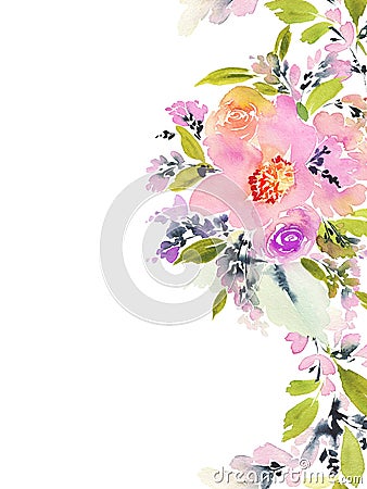 Greeting card with flowers. Stock Photo