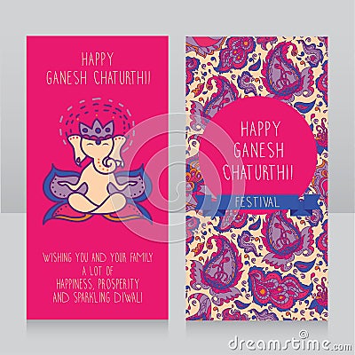 Greeting card for ganesh chaturthi Vector Illustration