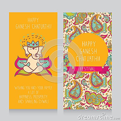 Greeting card for ganesh chaturthi Vector Illustration