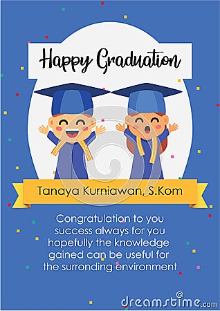 Greeting card for graduation blue color Stock Photo