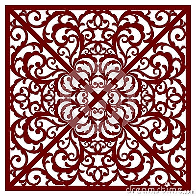 Greeting card, laser cut pattern Vector Illustration