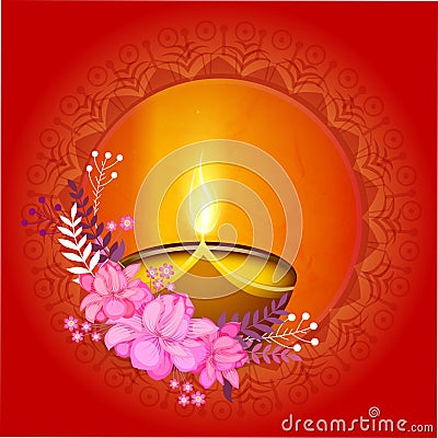 Greeting card for Happy Diwali celebration. Stock Photo