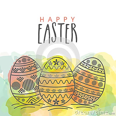 Greeting card for Happy Easter celebration. Stock Photo