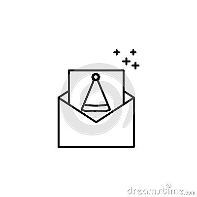 greeting card icon. Element of new year oarty outline icon. Thin line icon for website design and development, app development. Stock Photo