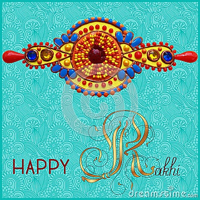 Greeting card for indian festive sisters and Vector Illustration