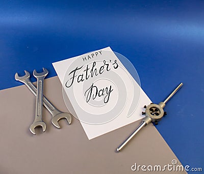 Greeting card, internet banner for father`s day with the inscription Stock Photo