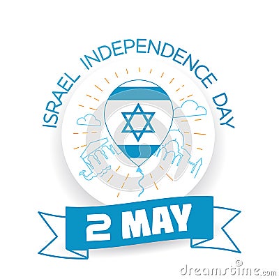 Greeting card Israel Independence Day Stock Photo