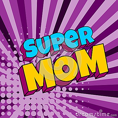 Greeting card for mommy mom mother Vector Illustration