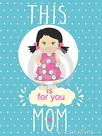 Greeting card on Mother's Day. Vector illustration. Vector Illustration