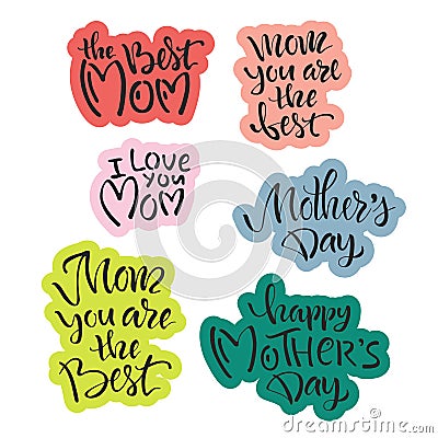 Greeting card with Mother`s Day Vector Illustration