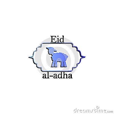 Greeting card for Muslim Community Festival of Sacrifice Eid-Ul-Adha. Vector illustration Cartoon Illustration