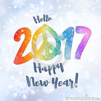2017 Greeting card for peace Stock Photo