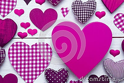 Greeting Card With Pruple Heart Texture, Copy Space Stock Photo