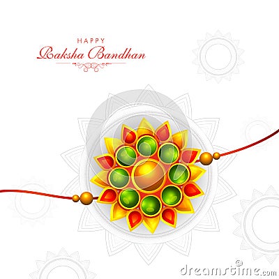 Greeting Card with Rakhi for Raksha Bandhan. Stock Photo