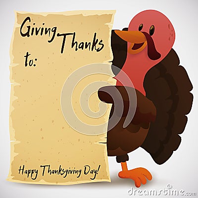 Greeting Card Template with Turkey for Thanksgiving Day Celebration, Vector Illustration Vector Illustration