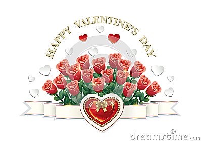 Greeting card for Valentine`s Day Vector Illustration