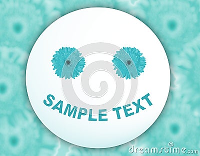 Greeting card with white-blue smiley Stock Photo