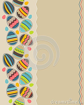 Greeting card wirh easter eggs Vector Illustration