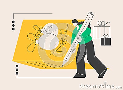 Greeting cards abstract concept vector illustration. Vector Illustration