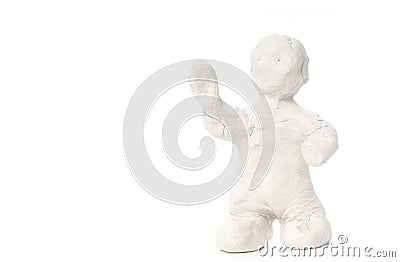 Greeting cards white clay man Stock Photo