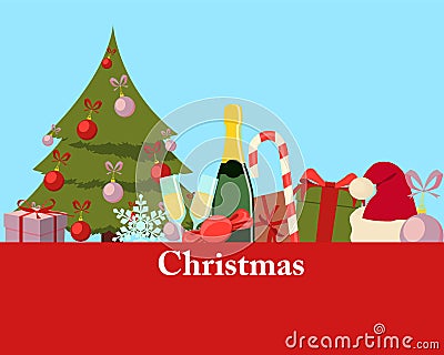 Greeting Christmas card Vector Illustration