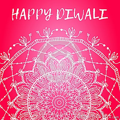 Greeting design card for Hindu community festival Happy diwali background illustration Stock Photo