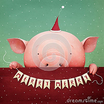 Pig year Cartoon Illustration