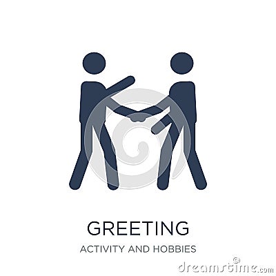 Greeting icon. Trendy flat vector Greeting icon on white background from Activity and Hobbies collection Vector Illustration