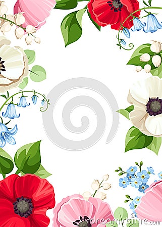 Greeting or invitation card with flowers. Vector illustration Vector Illustration