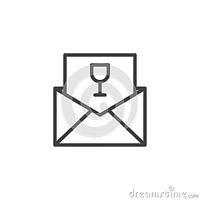 Greeting or invitation card line icon Vector Illustration