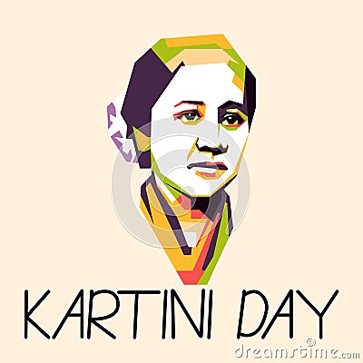 Kartini day, Woman hero from indonesia at 21 April Vector Illustration